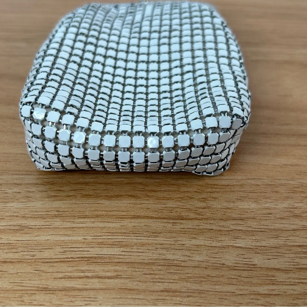 Cigarette Case or Eyeglass Case White Metal Mesh Props Retro